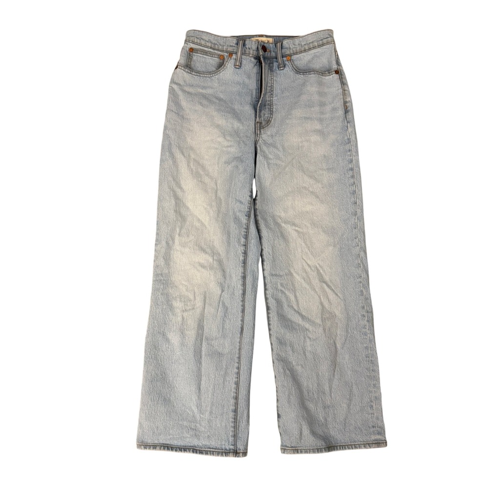 Madewell Perfect Vintage Wide-Leg Crop Jean Womens 28 Light Blue Excellent Denim